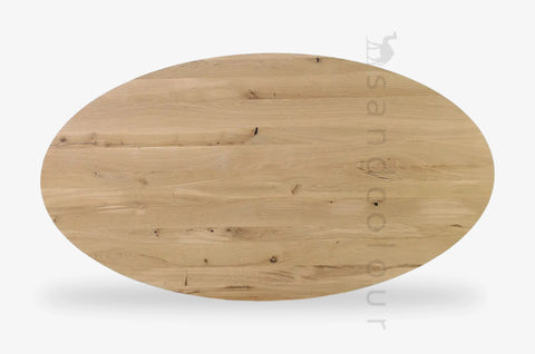 Solid oval oak table top