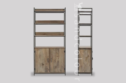 Cloria Modular Shelves, Mango Wood and Black