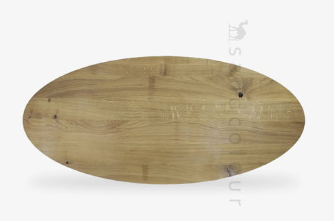 Solid oval oak table top