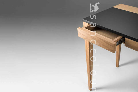 Lyra Oak Wooden Desk - MDF enameled