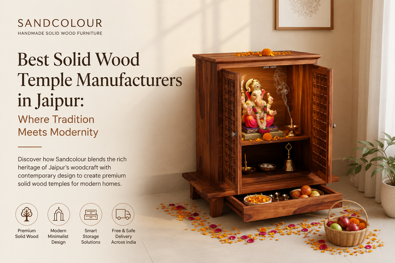 Best Solid Wood Temple Manufacturers in Jaipur  Sandcolour
