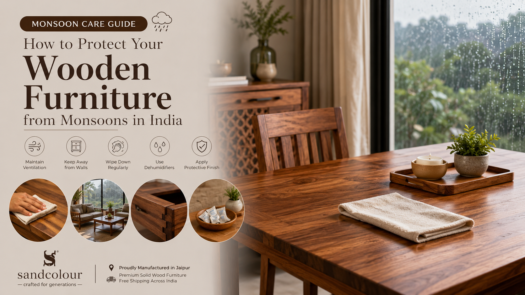 How to Protect Your Wooden Furniture from Monsoons in India | Sandcolour