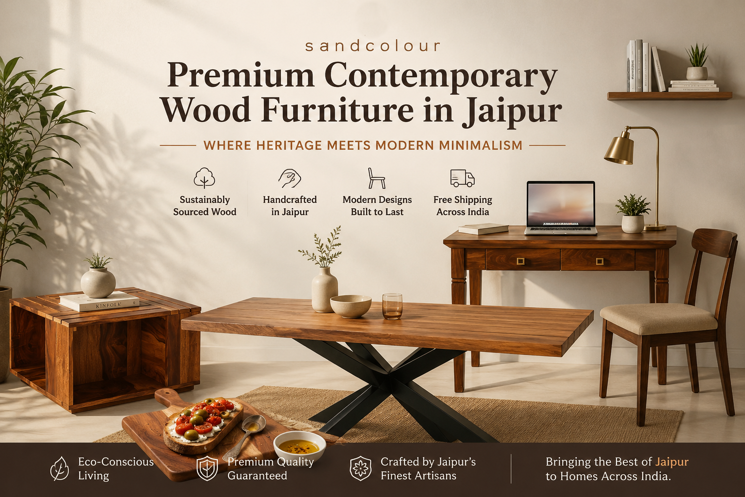 Premium Contemporary Wood Furniture Jaipur | Handcrafted by Sandcolour
