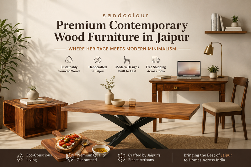 Premium Contemporary Wood Furniture Jaipur  Handcrafted by Sandcolour