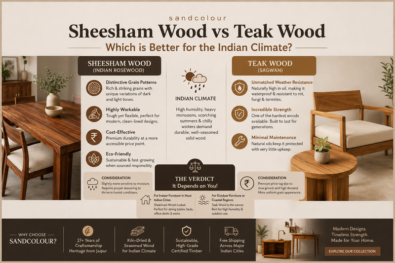 Sheesham Wood vs Teak Wood Which is Better for Indian Climate