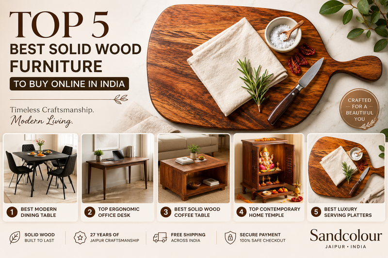 Top 5 Best Solid Wood Furniture Pieces to Buy Online in India | Sandcolour