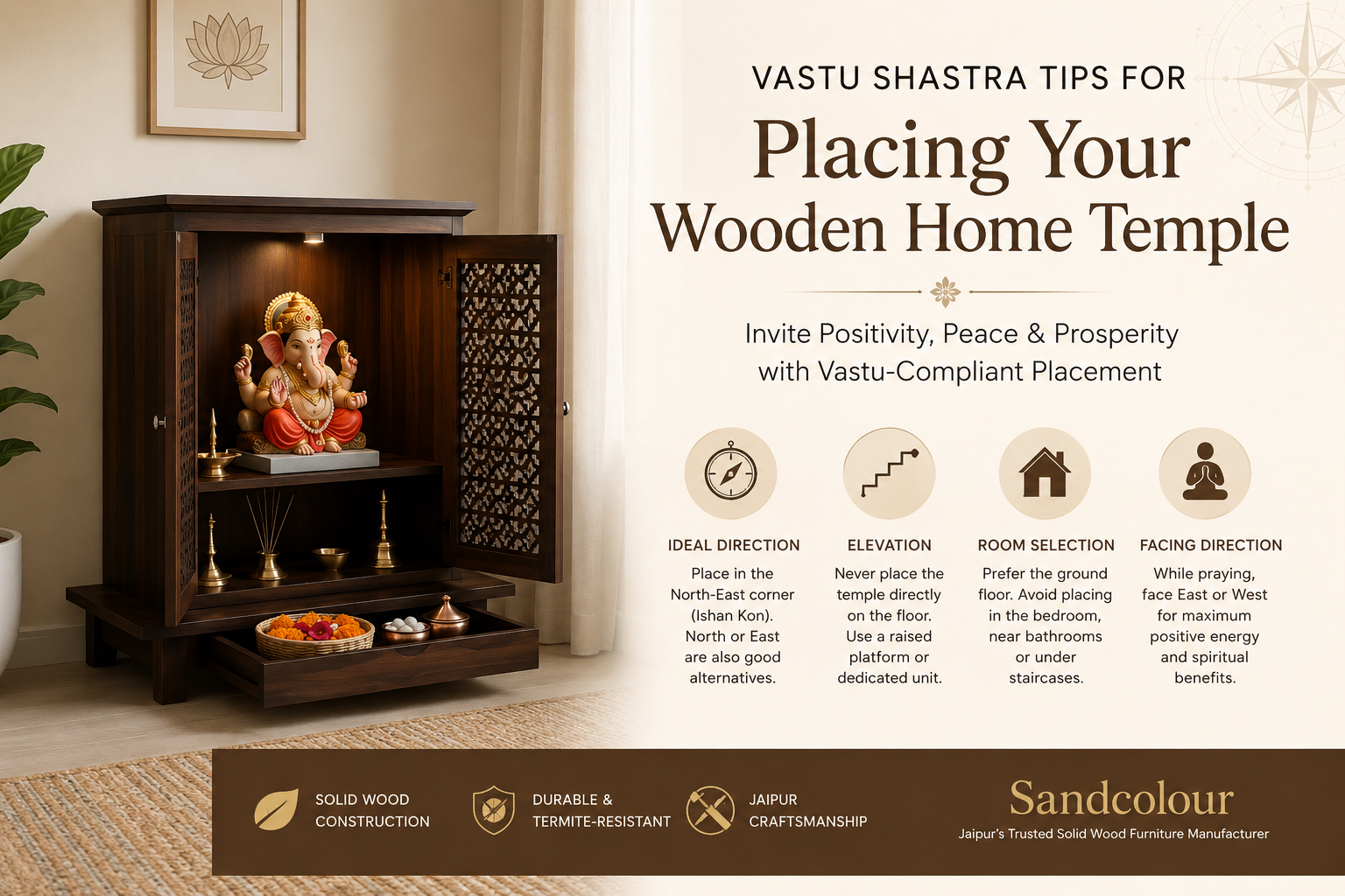 Vastu Shastra Tips for Placing Your Wooden Home Temple | Sandcolour