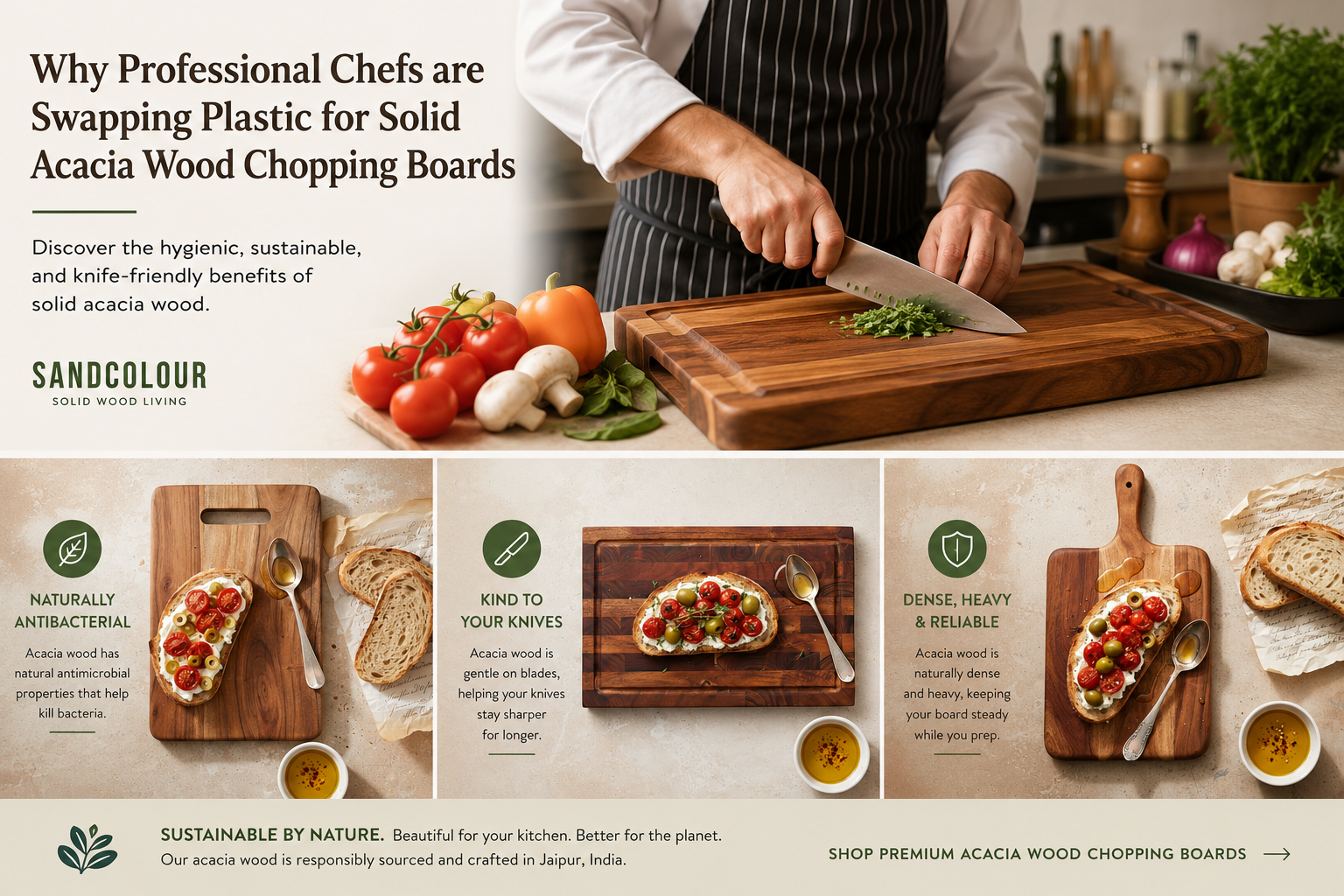 Why Chefs Swap Plastic for Solid Acacia Wood Chopping Boards