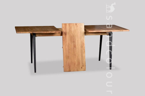 6-8,Single Extension Dining Table Light Mango Wood