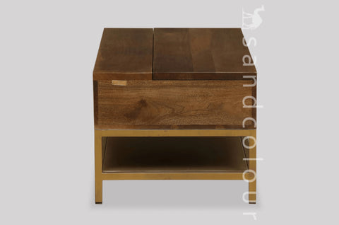 Cambrey Coffee Table Brown Finish With Lift Top
