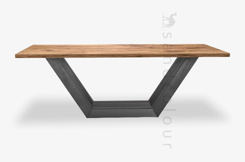Olivia oak industrial dining table