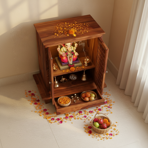 Vandana Home Temple (Honey Finish)