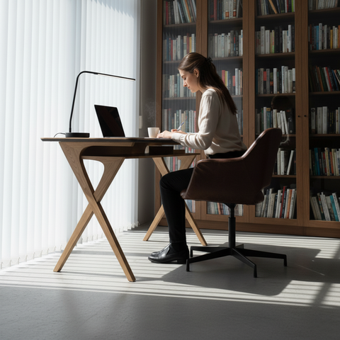 Orion Oak Wood Desk - MDF enameled