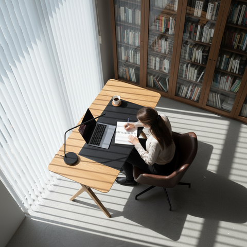 Orion Oak Wood Desk - MDF enameled