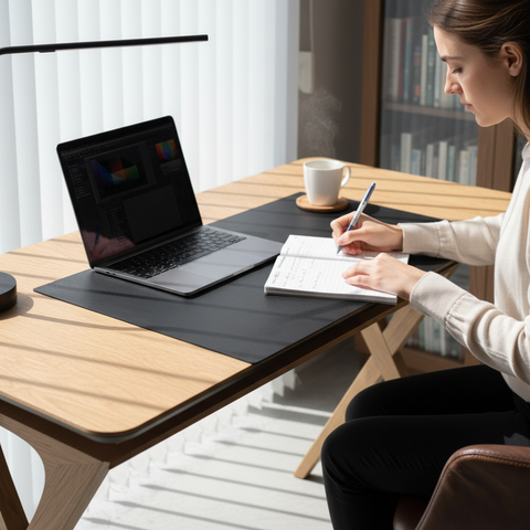 Orion Oak Wood Desk - MDF enameled