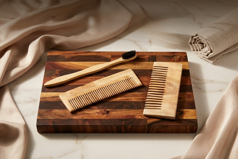 Eco-Living Essentials Combo: Astonis Acacia Board & Neem Grooming Kit