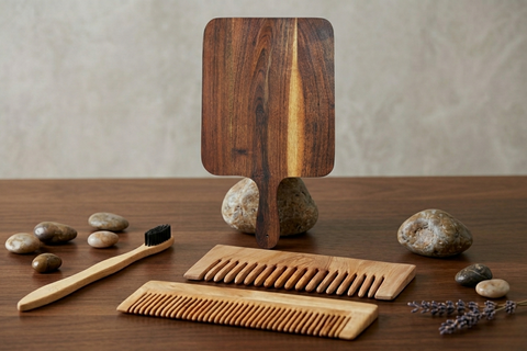 Eco-Living Essentials Combo: Helios Acacia Board & Neem Grooming Kit