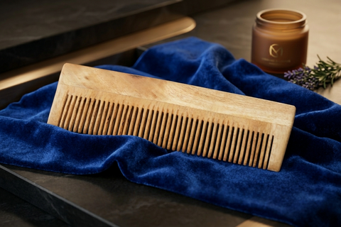 100% Pure Neem Wood Long Comb - Single Teeth (19 cm)